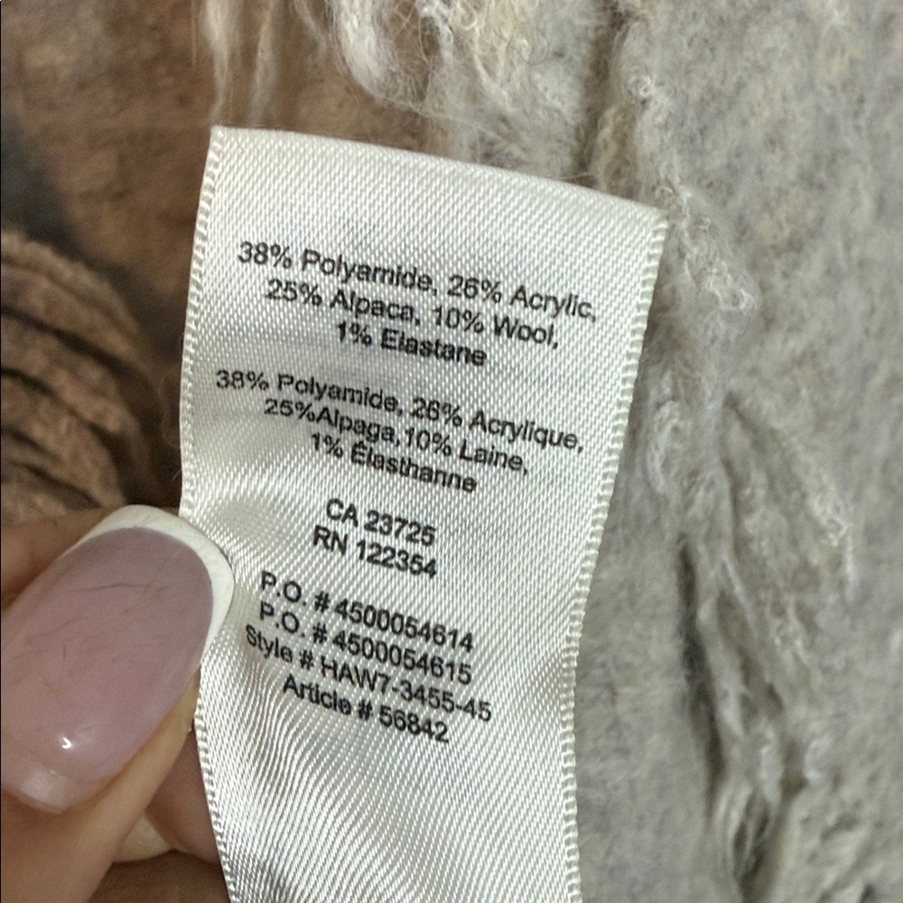 Wilfred Free Cream and Black Vest - fringe Detail - Alpaca Wool blend - small - Picture 7 of 8